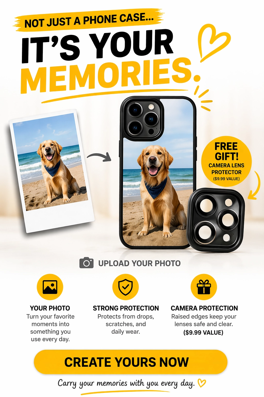 Custom phone case with dog photo, durable protection and camera protection, KURKIS by You