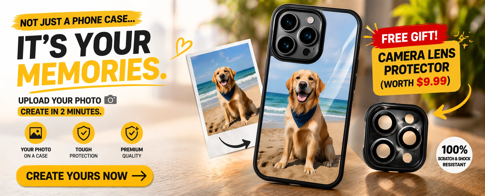 Custom Phone Case with Photo + Free Camera Lens Protector (€9.99)